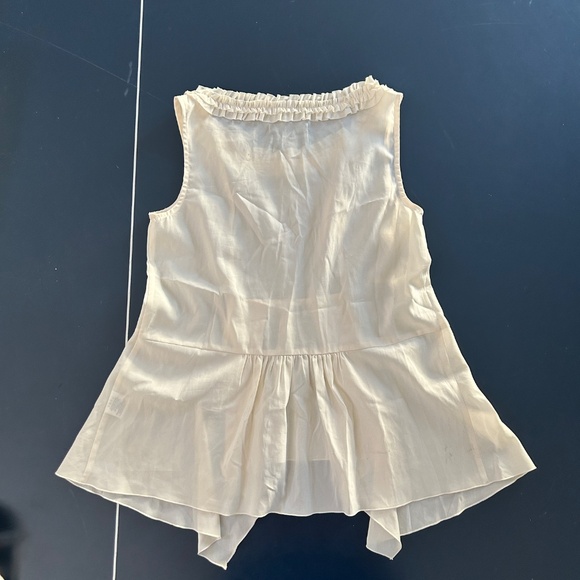 White Sleeveless Lace Collar Tank Top Blouse - Picture 7 of 9